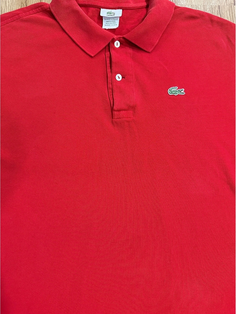 Lacoste Men’s Size 8 Red Polo Shirt Short Sleeve